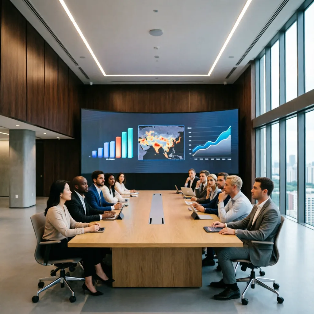 business presentation in a modern conference room